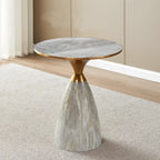 Table d'appoint ronde en métal Glam Chairside pour salon