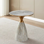 Table d'appoint ronde en métal Glam Chairside pour salon
