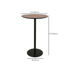 Table de bar élégante en bois avec piètement en métal noir pour café