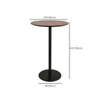 Table de bar élégante en bois avec piètement en métal noir pour café