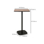 Table de bar élégante en bois avec piètement en métal noir pour café