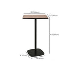 Table de bar élégante en bois avec piètement en métal noir pour café
