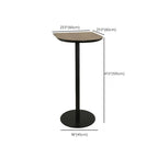 Table de bar élégante en bois avec piètement en métal noir pour café