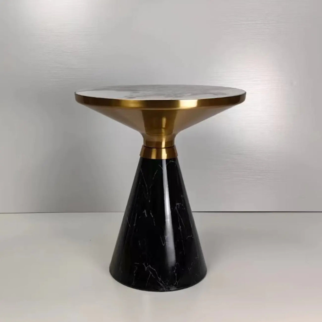 Table d'appoint ronde en métal Glam Chairside pour salon