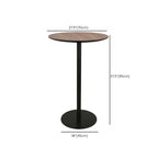 Table de bar élégante en bois avec piètement en métal noir pour café