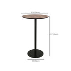 Table de bar élégante en bois avec piètement en métal noir pour café