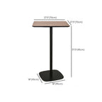 Table de bar élégante en bois avec piètement en métal noir pour café