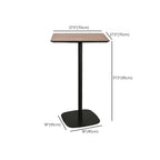 Table de bar élégante en bois avec piètement en métal noir pour café