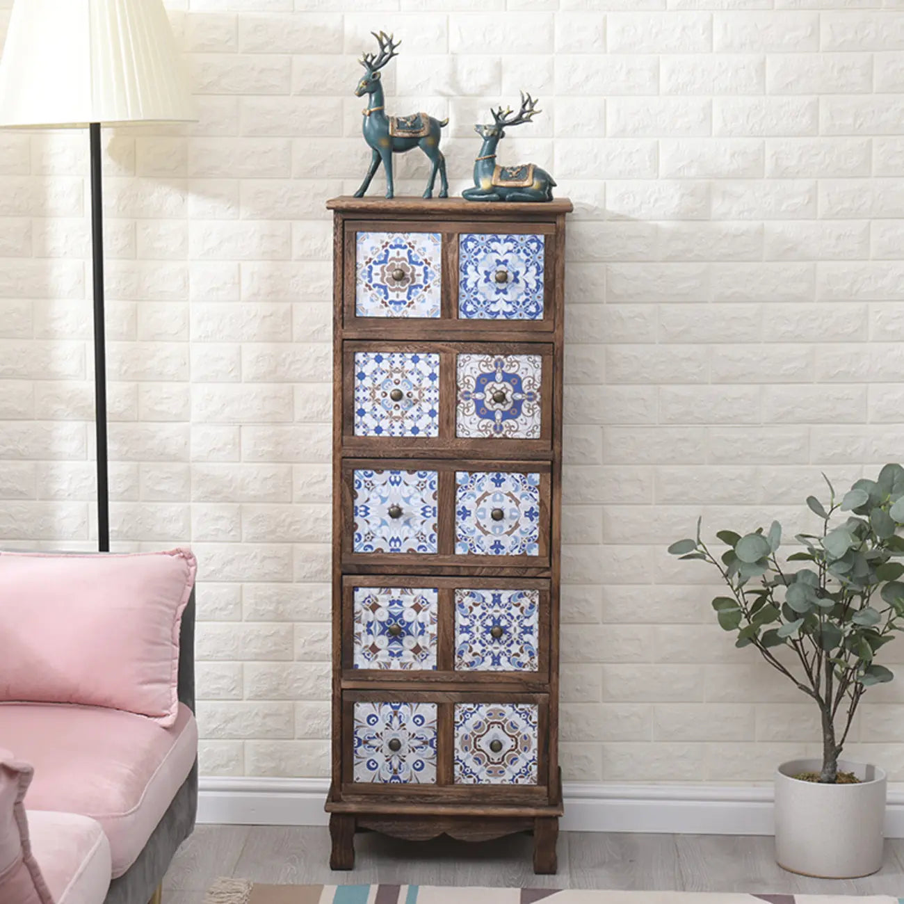 Meuble vintage milieu du siècle avec tiroirs - Motif unique