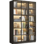 Vitrine standard de rangement avec porte vitrée et bois noir
