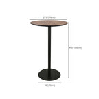 Table de bar élégante en bois avec piètement en métal noir pour café