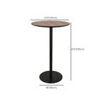 Table de bar élégante en bois avec piètement en métal noir pour café