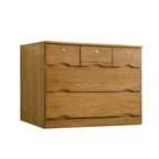 Commode industrielle en bois massif à 5 tiroirs pour chambre à coucher