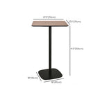 Table de bar élégante en bois avec piètement en métal noir pour café