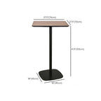 Table de bar élégante en bois avec piètement en métal noir pour café