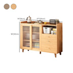 Meuble indépendant marron avec porte coulissante et étagère extérieure