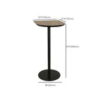 Table de bar élégante en bois avec piètement en métal noir pour café