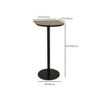 Table de bar élégante en bois avec piètement en métal noir pour café