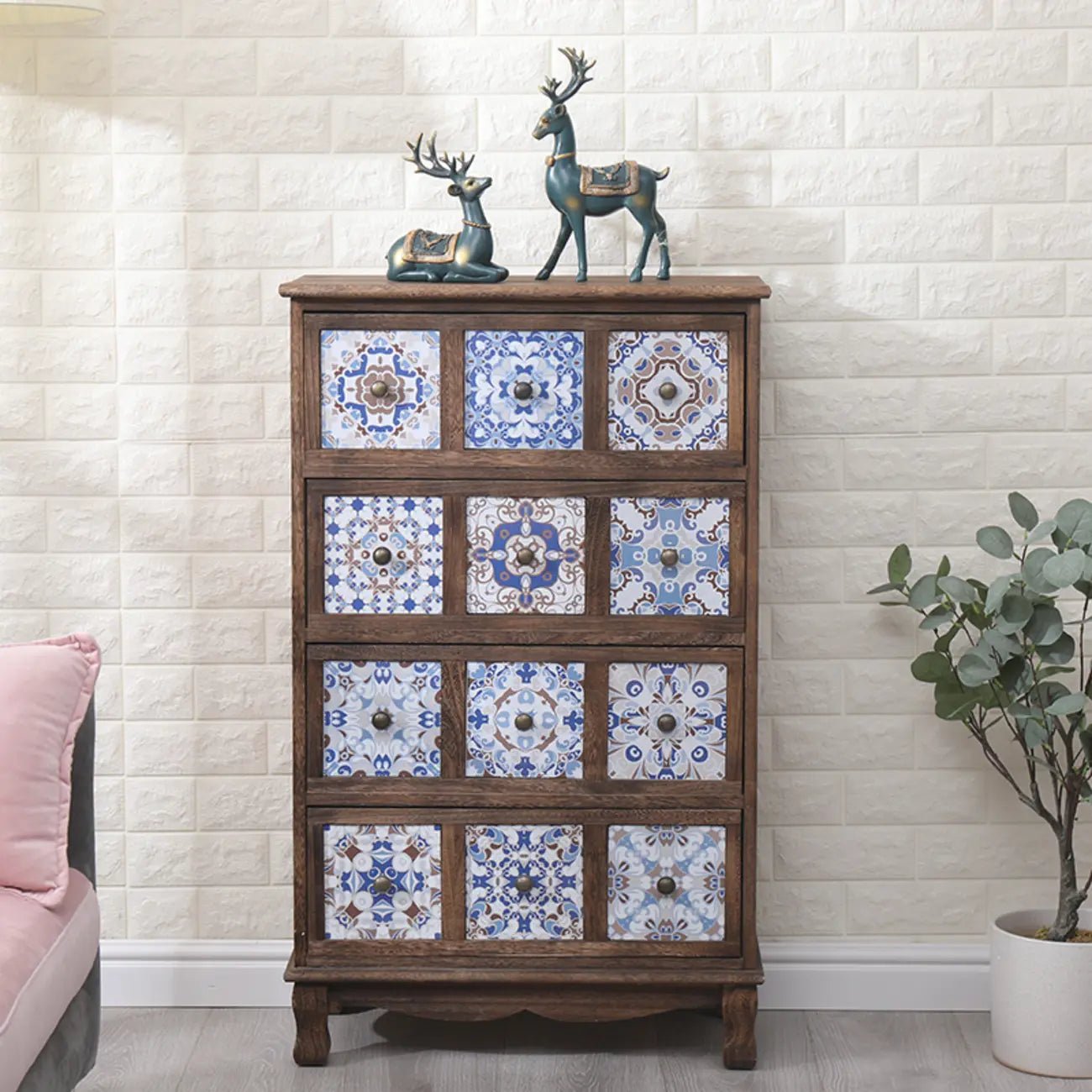 Meuble vintage milieu du siècle avec tiroirs - Motif unique