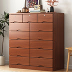 Commode industrielle en bois massif à 5 tiroirs pour chambre à coucher