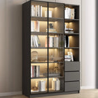 Vitrine standard de rangement avec porte vitrée et bois noir