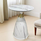 Table d'appoint ronde en métal Glam Chairside pour salon