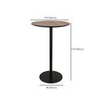 Table de bar élégante en bois avec piètement en métal noir pour café