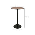 Table de bar élégante en bois avec piètement en métal noir pour café