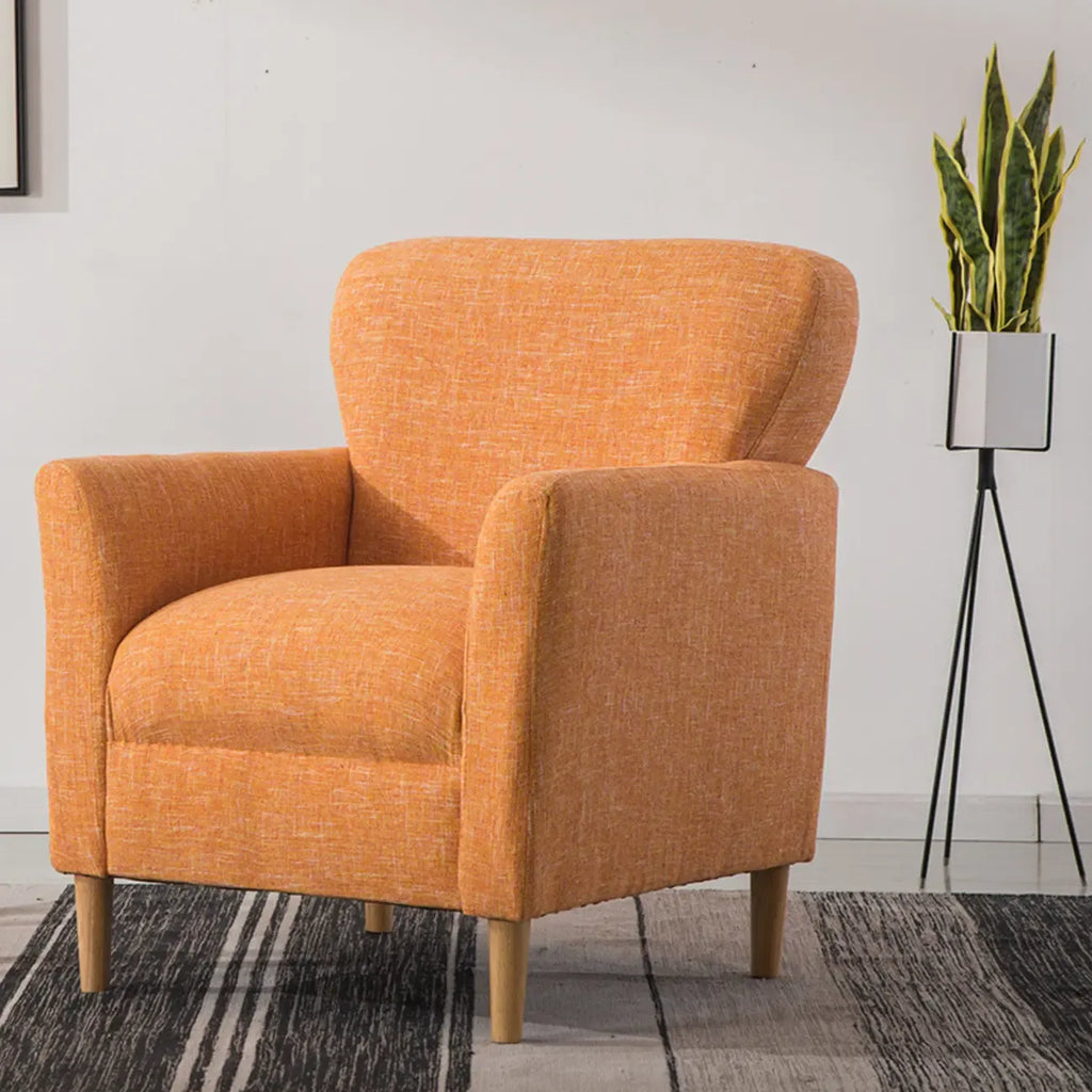 Fauteuil moderne en lin marron pour salon