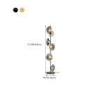 Lampada da terra geometrica Art Déco a 6 luci in vetro trasparente Nera/Oro