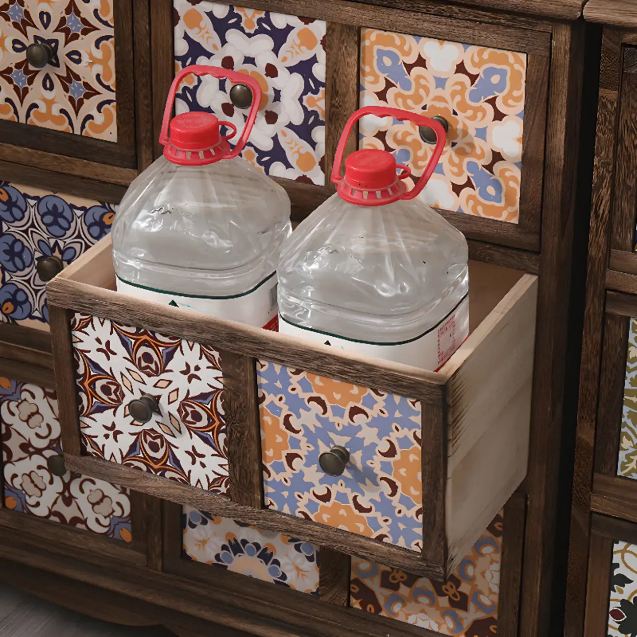 Meuble vintage milieu du siècle avec tiroirs - Motif unique