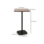 Table de bar élégante en bois avec piètement en métal noir pour café