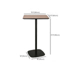 Table de bar élégante en bois avec piètement en métal noir pour café