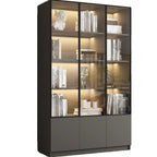 Vitrine standard de rangement avec porte vitrée et bois noir