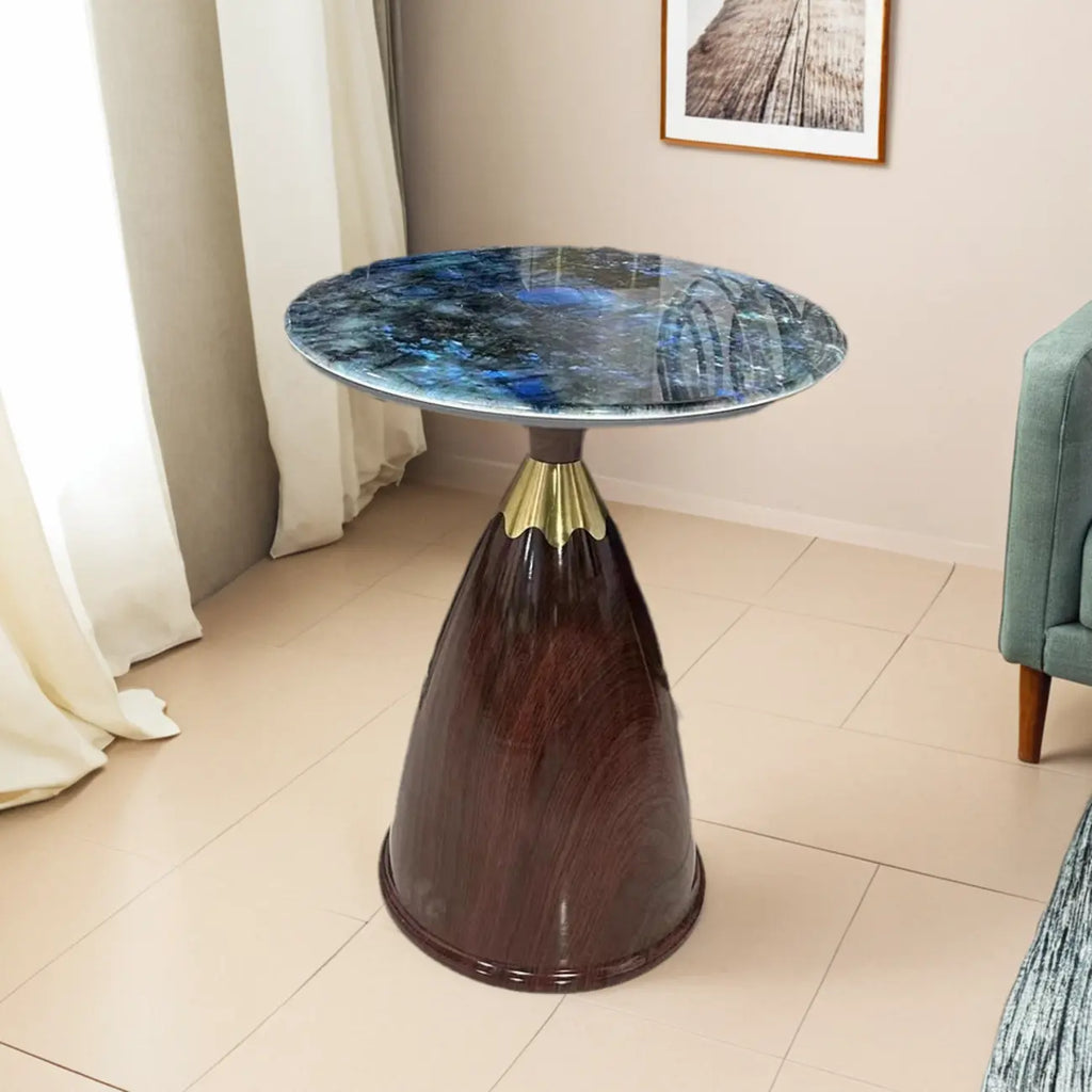 Table d'appoint ronde en métal Glam Chairside pour salon