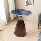 Table d'appoint ronde en métal Glam Chairside pour salon