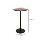 Table de bar élégante en bois avec piètement en métal noir pour café