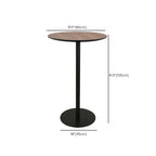 Table de bar élégante en bois avec piètement en métal noir pour café