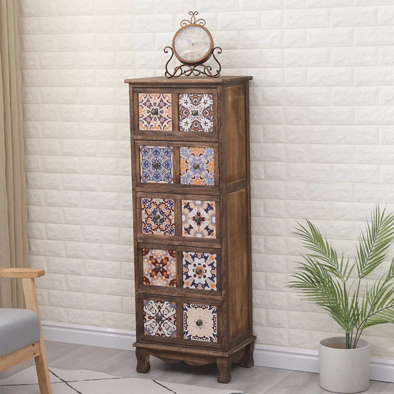 Meuble vintage milieu du siècle avec tiroirs - Motif unique