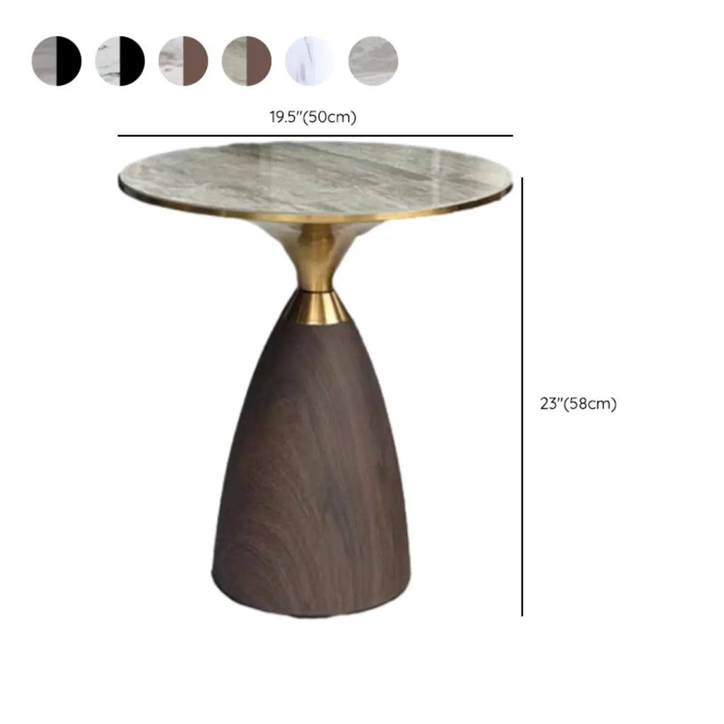 Table d'appoint ronde en métal Glam Chairside pour salon