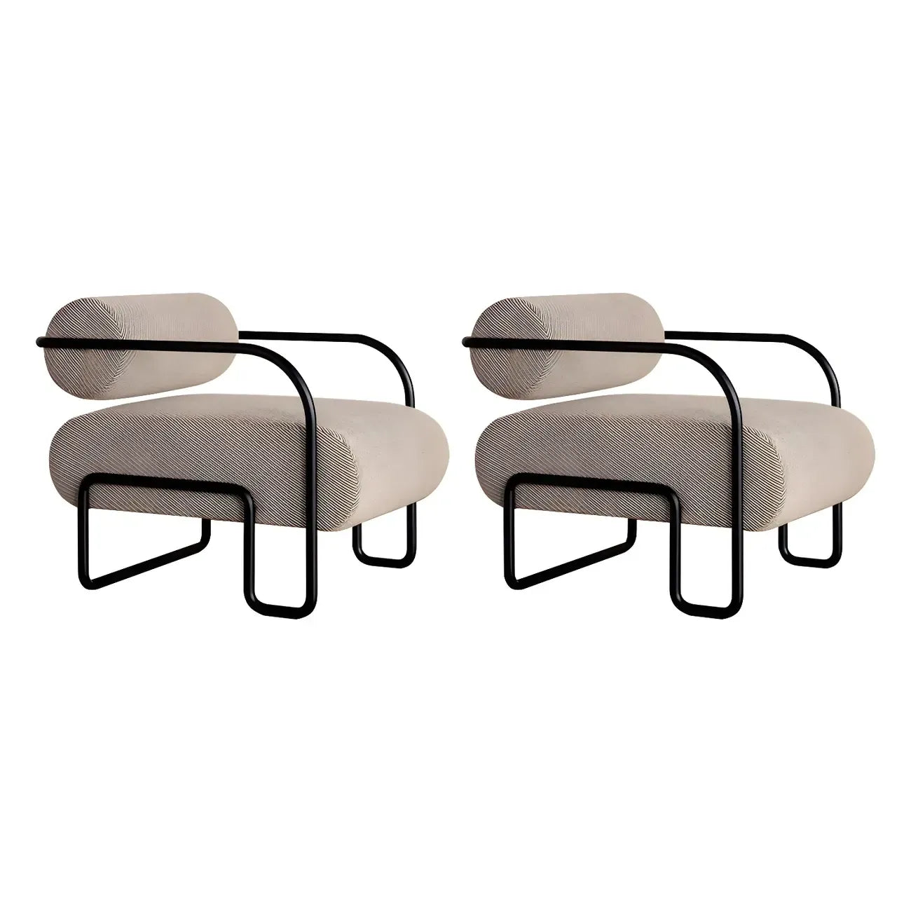 Fauteuil d'appoint industriel en cuir/velours avec structure en métal