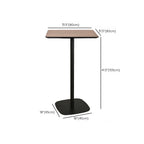 Table de bar élégante en bois avec piètement en métal noir pour café