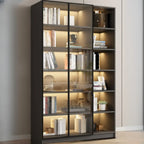 Vitrine standard de rangement avec porte vitrée et bois noir