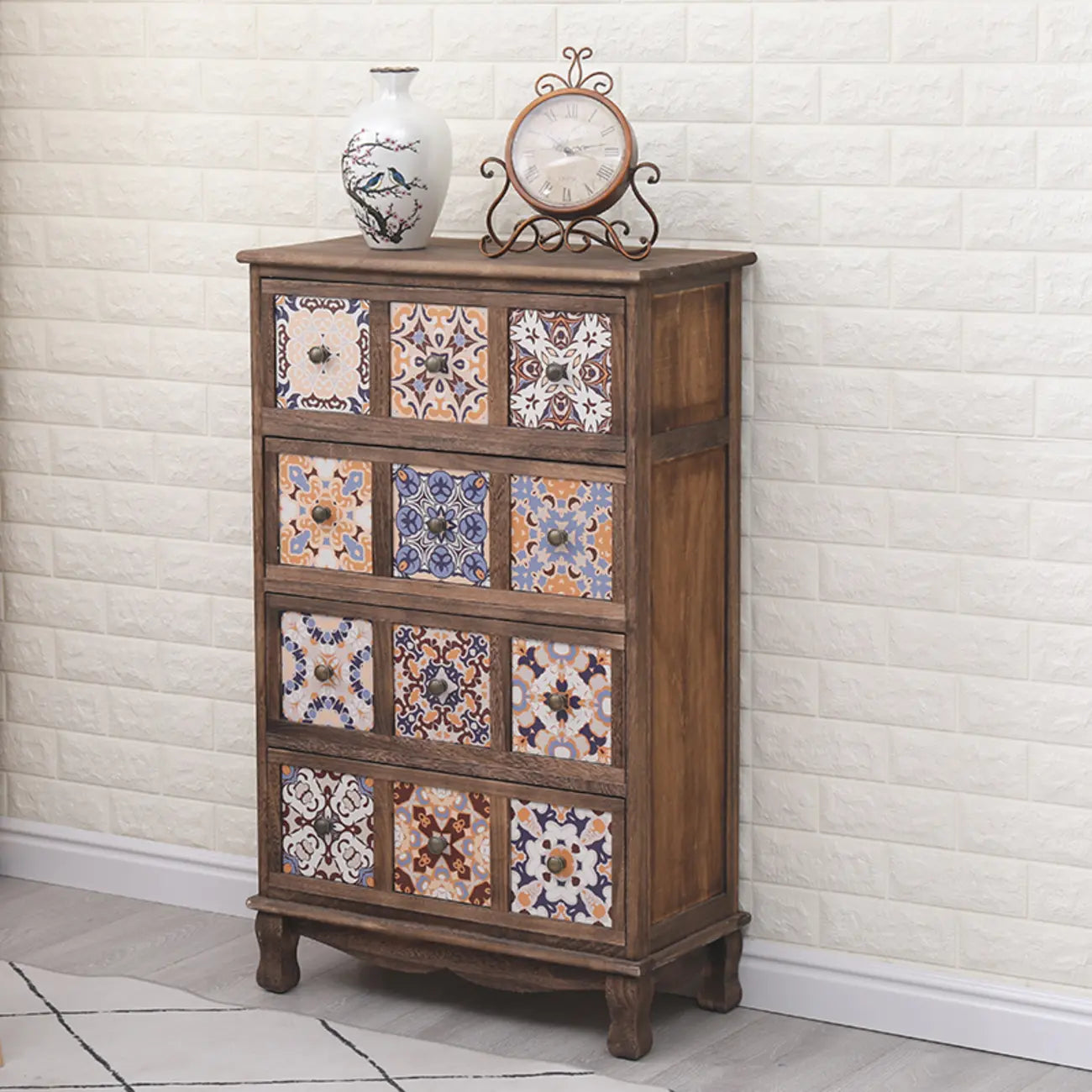Meuble vintage milieu du siècle avec tiroirs - Motif unique