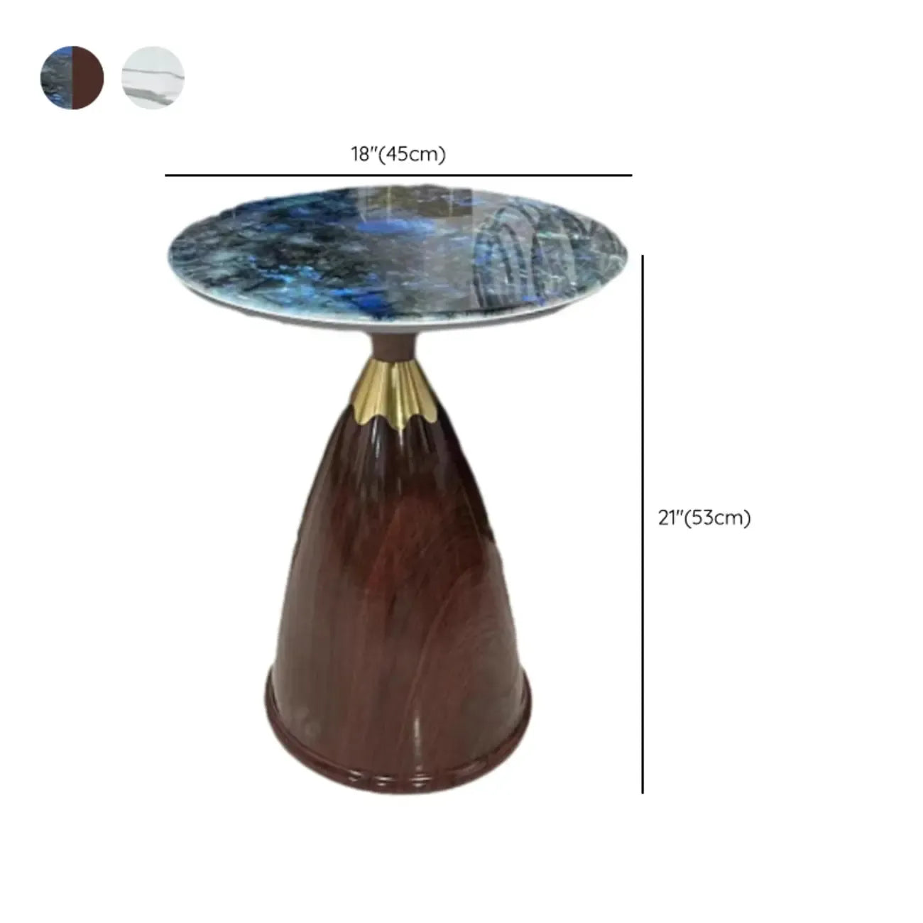 Table d'appoint ronde en métal Glam Chairside pour salon