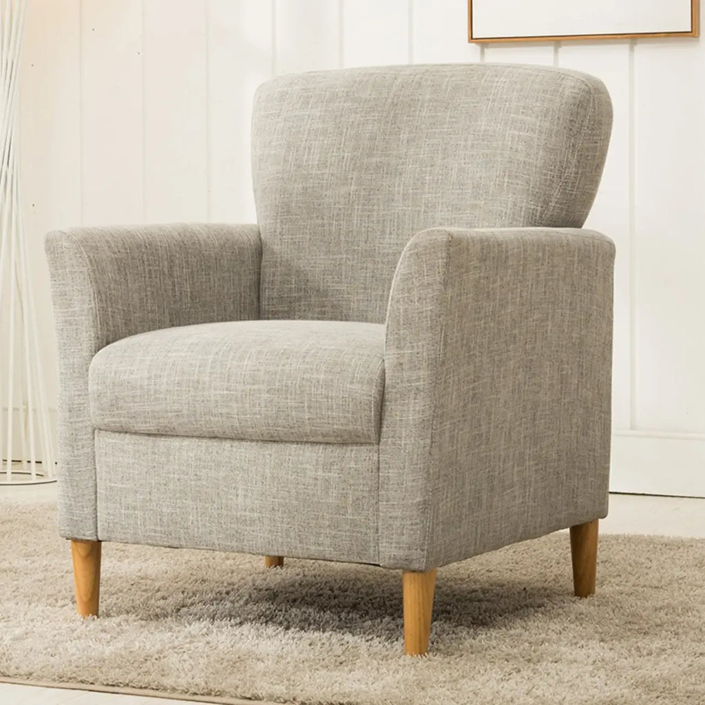 Fauteuil moderne en lin marron pour salon