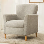 Fauteuil moderne en lin marron pour salon