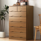 Commode industrielle en bois massif à 5 tiroirs pour chambre à coucher