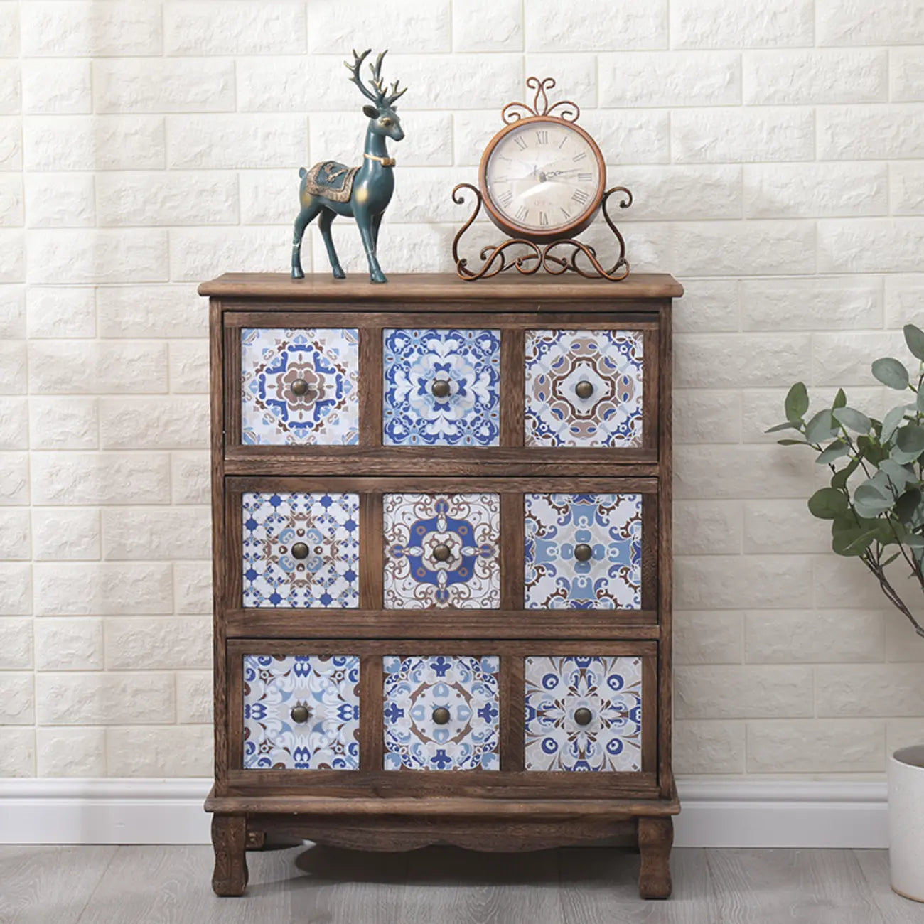 Meuble vintage milieu du siècle avec tiroirs - Motif unique
