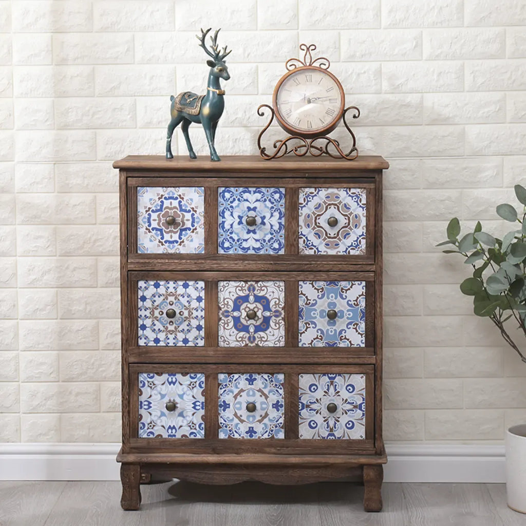 Meuble vintage milieu du siècle avec tiroirs - Motif unique
